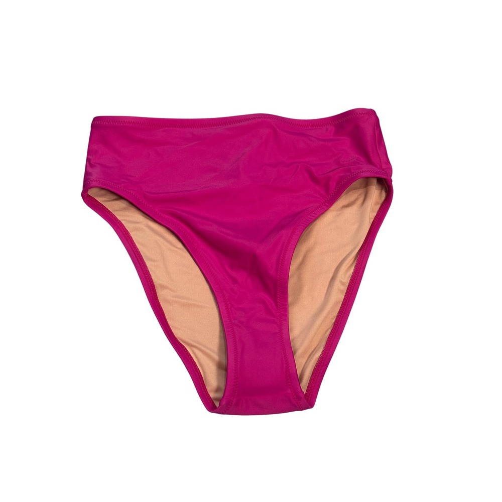 J Crew High Waist Bikini Bottoms Fuchsia Pink XS Barbiecore‎ Resortwear